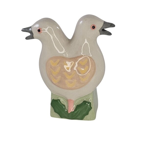 Rachel Bass Christmas Collection Pie Birds Two Turtle Doves LE *Chipped* - Picture 1 of 13